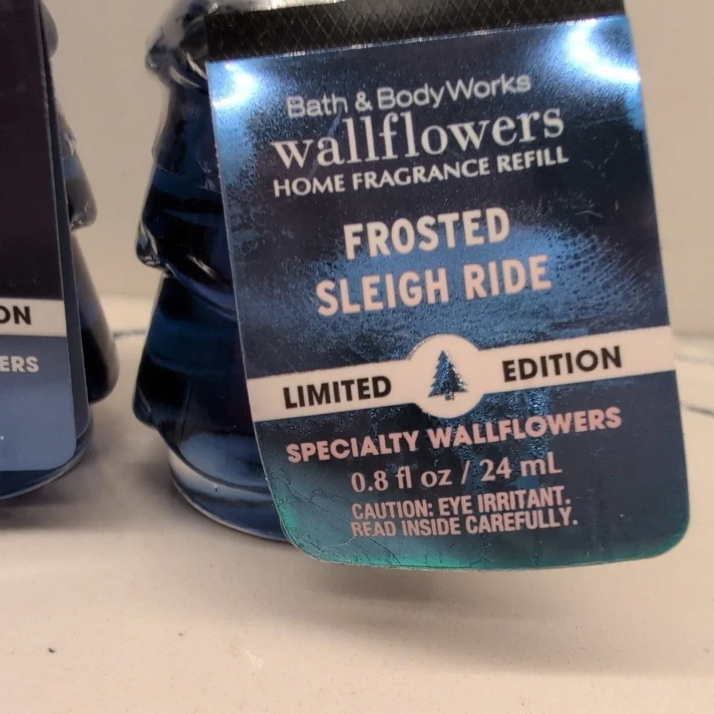 Bath & Body Works Frosted Sleigh Ride Wallflowers Refills Tree Shape Lot Of 3